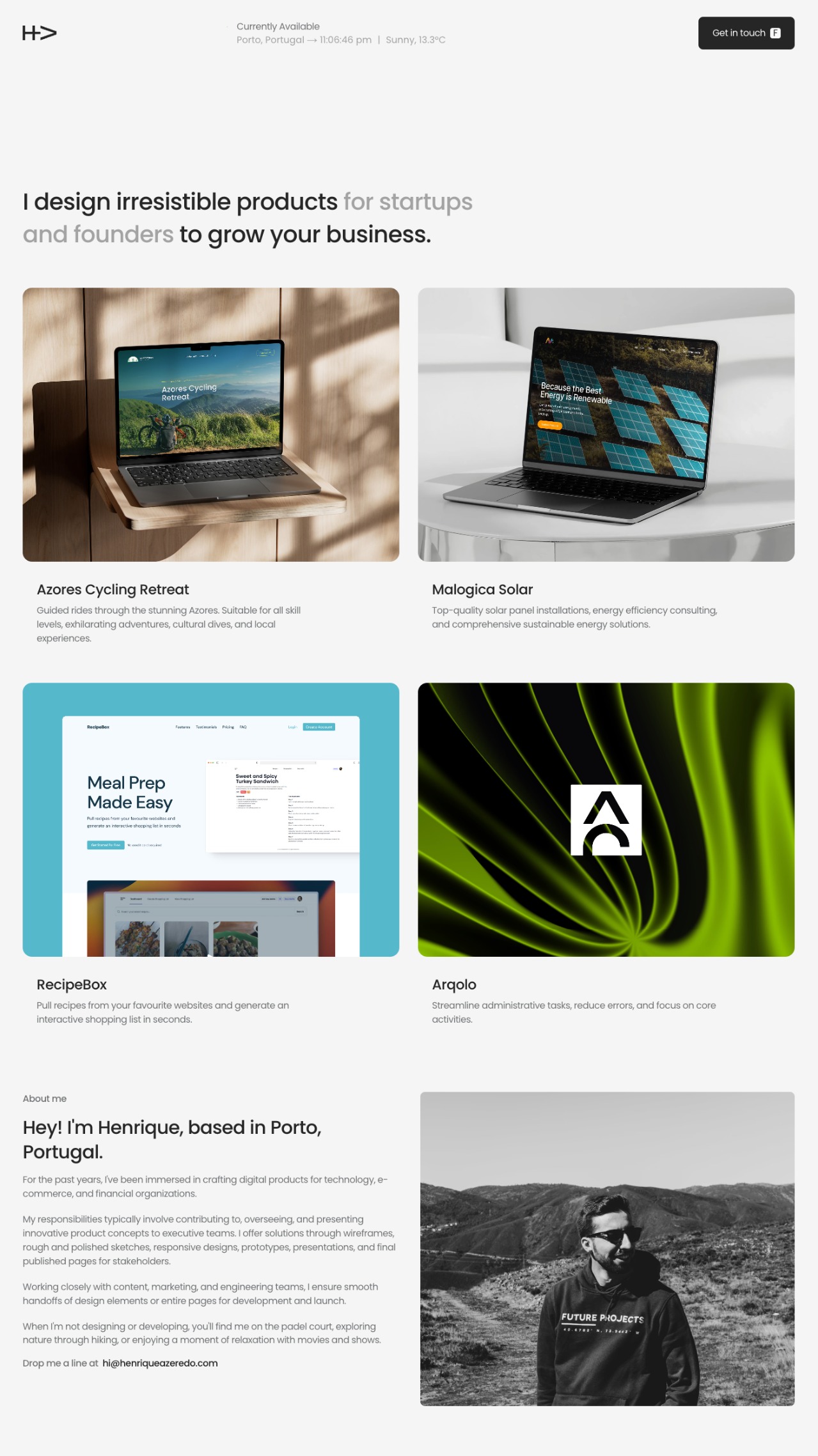 Henrique Azeredo portfolio screenshot