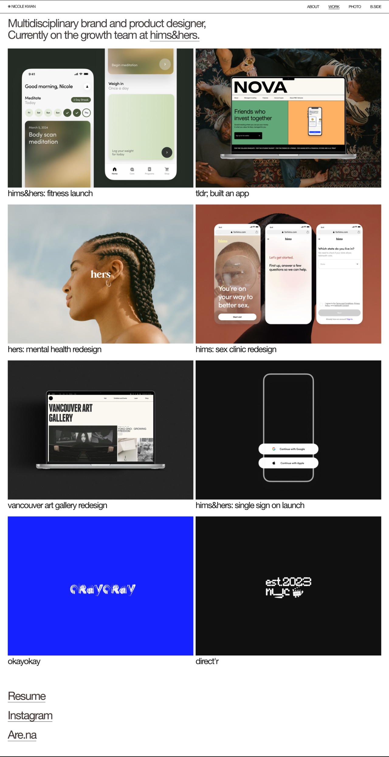 Nicole Kwan portfolio screenshot