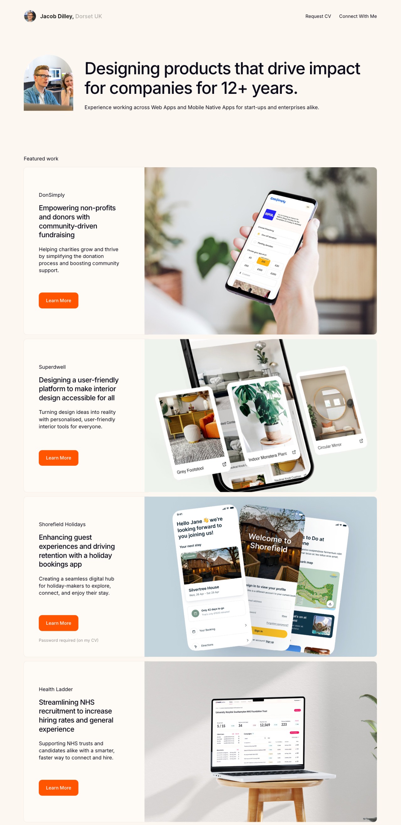 Jacob Dilley portfolio screenshot