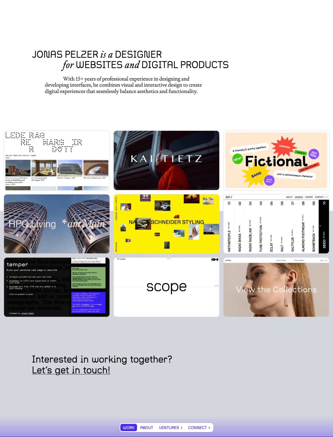 Jonas Pelzer portfolio screenshot