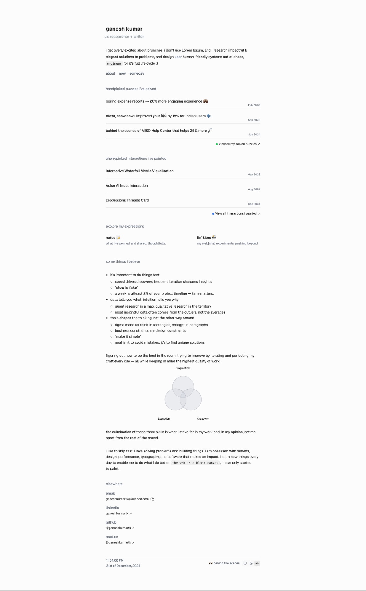 Ganesh Kumar portfolio screenshot