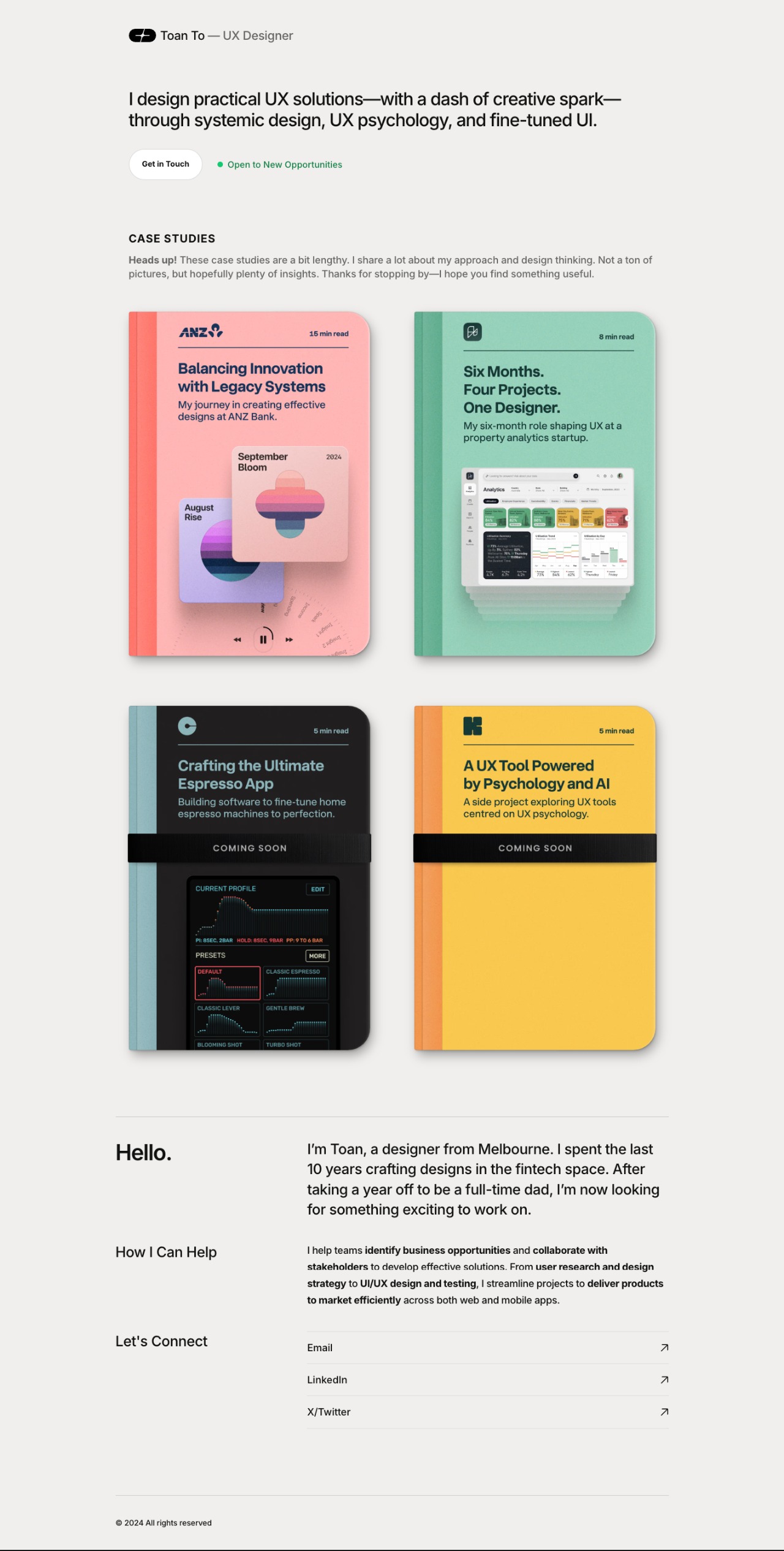 Toan To portfolio screenshot