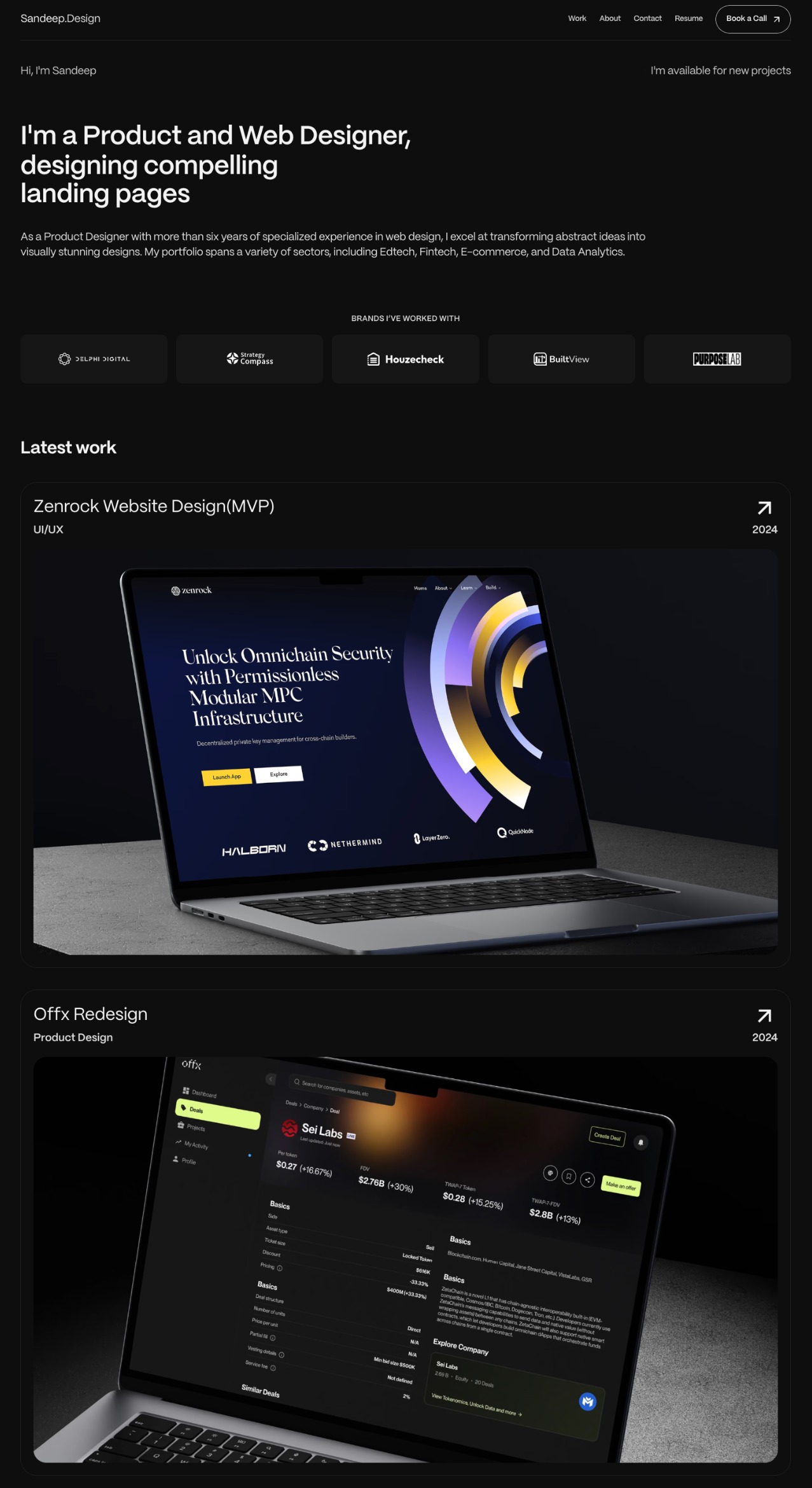 Sandeep portfolio screenshot