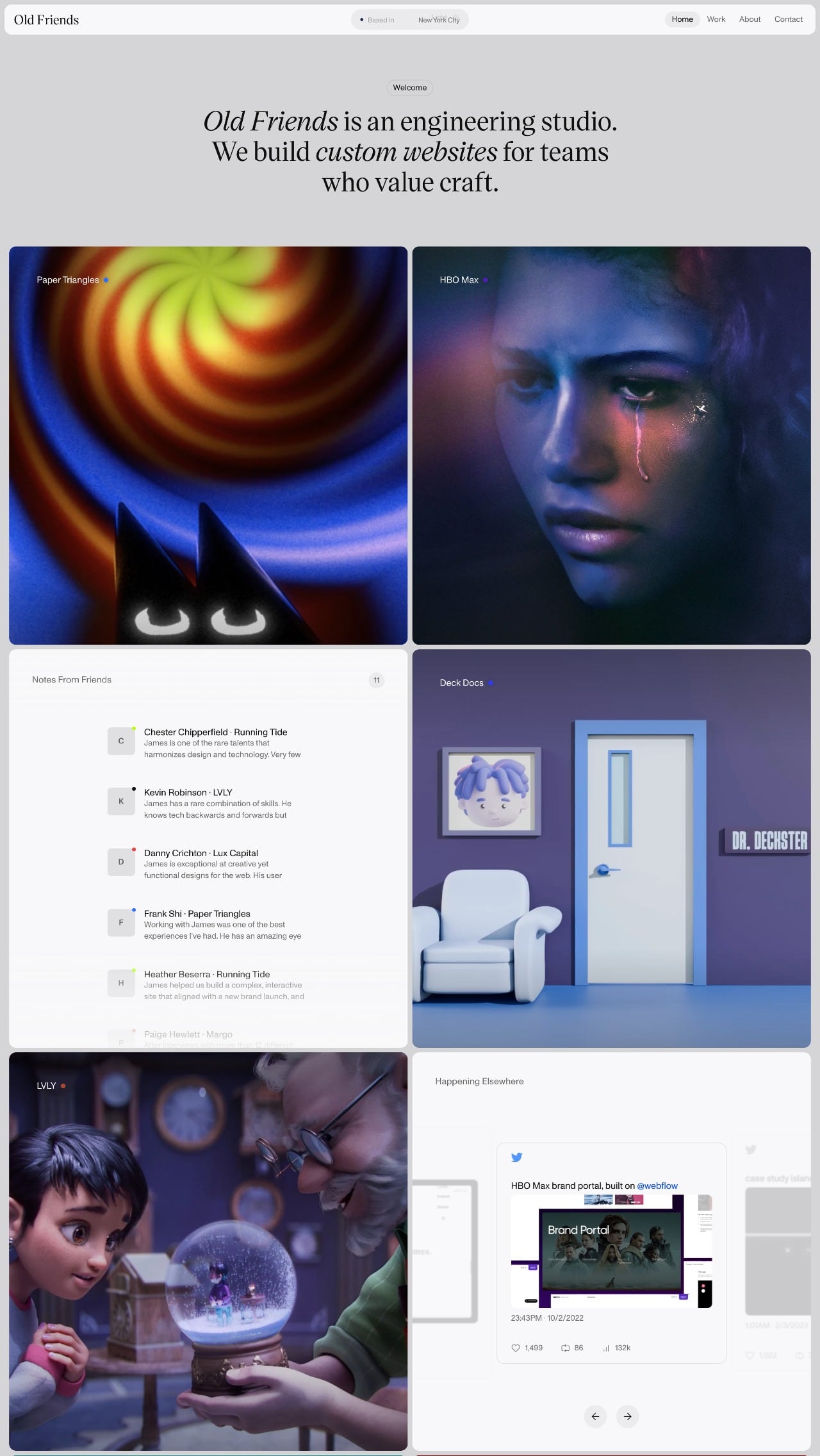 Old Friends design agency portfolio - creative portfolio