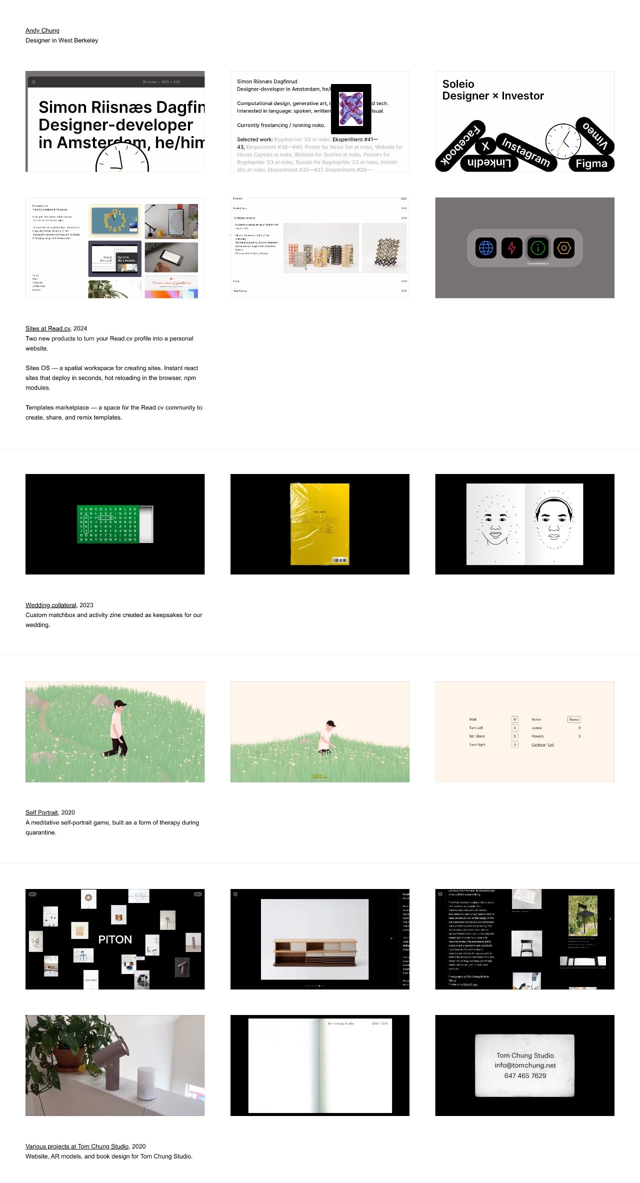 Andy Chung portfolio screenshot