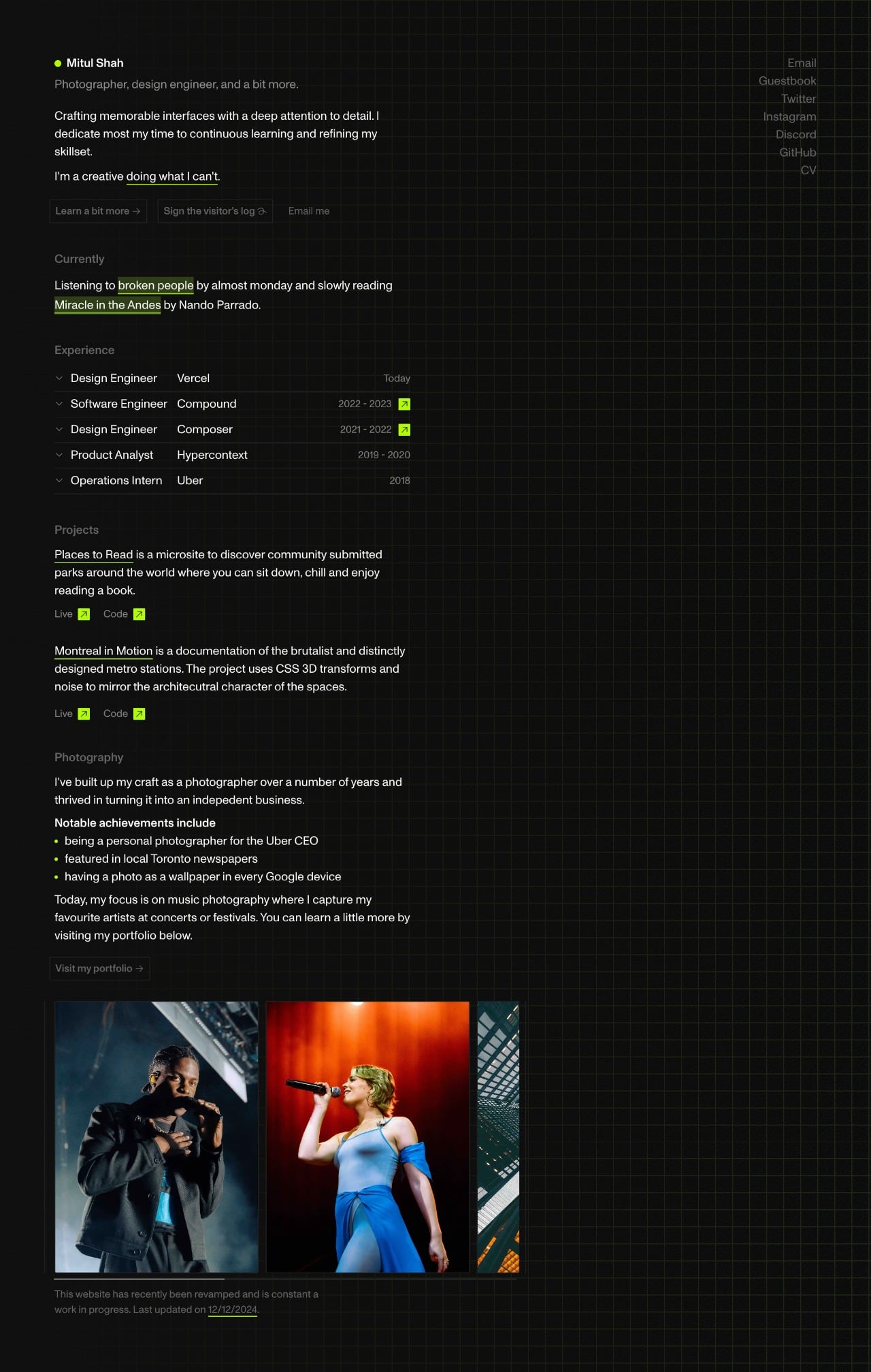 Mitul Shah portfolio screenshot