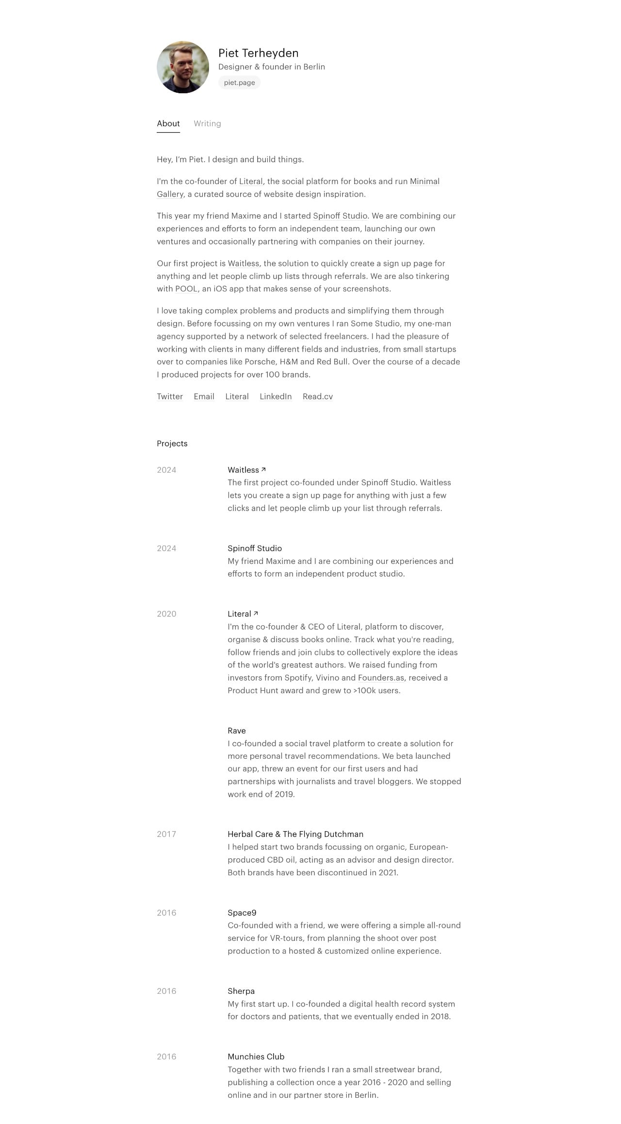 Piet Terheyden ux & product designer portfolio - creative portfolio