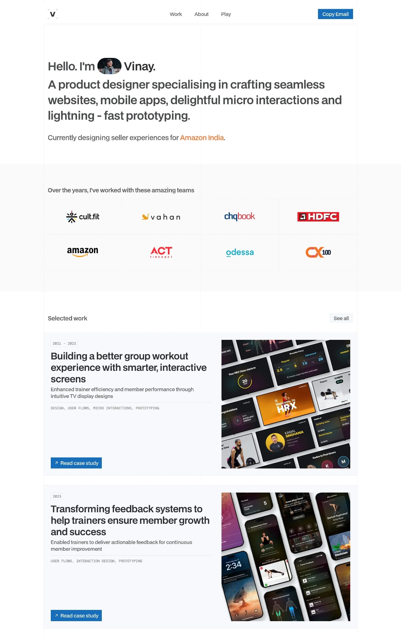 Vinay ux & product designer portfolio - creative portfolio