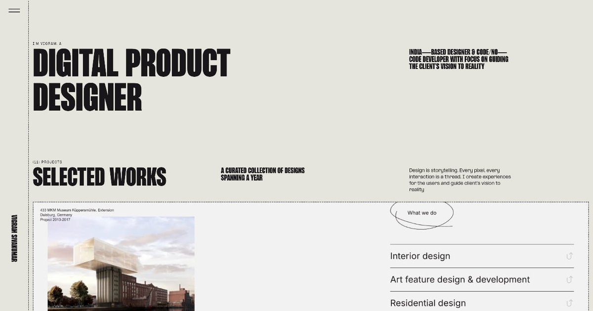 Vigram Vigram Sivakumar - UX & Product Designer Portfolio Inspiration