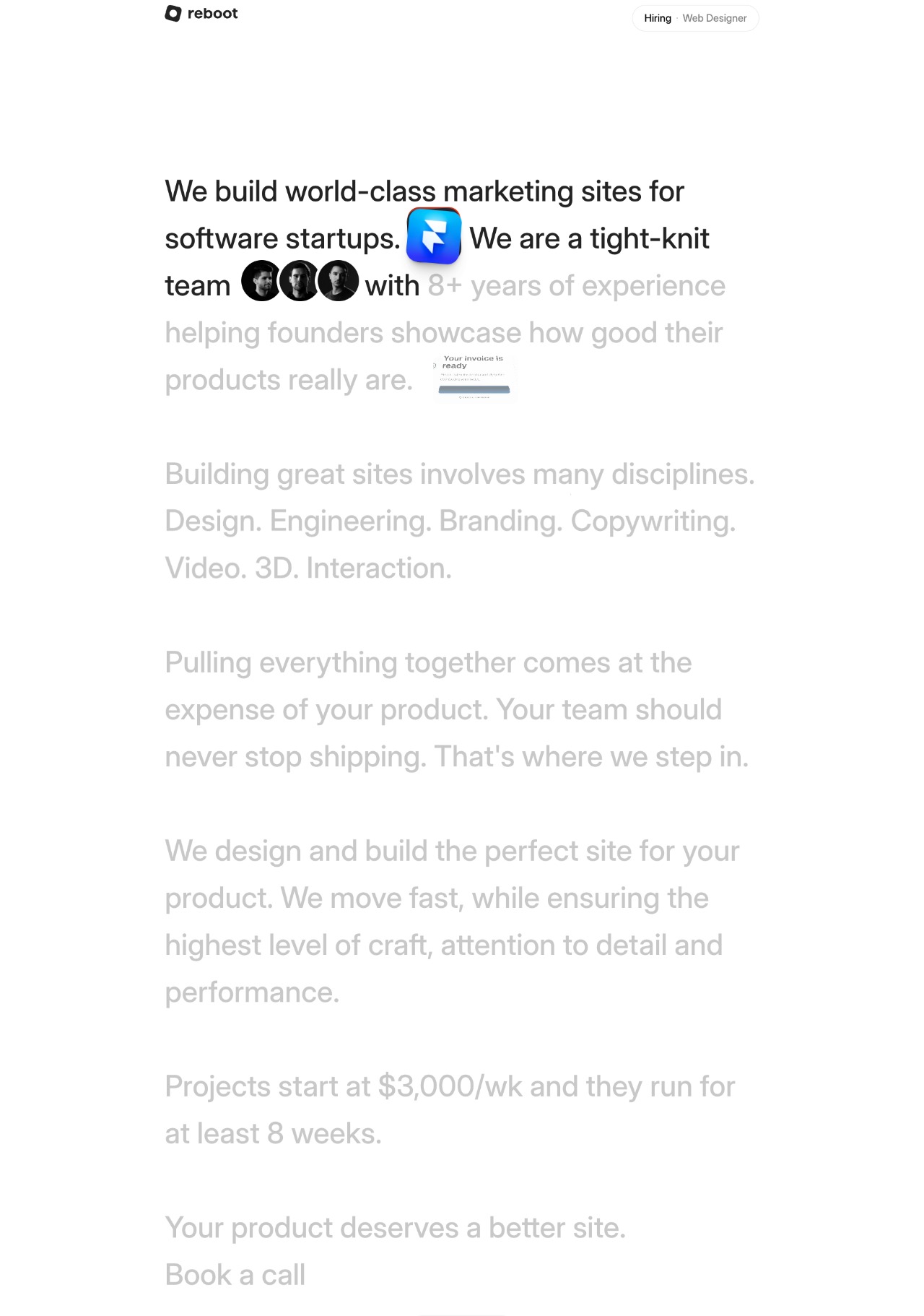 reboot design agency portfolio - creative portfolio