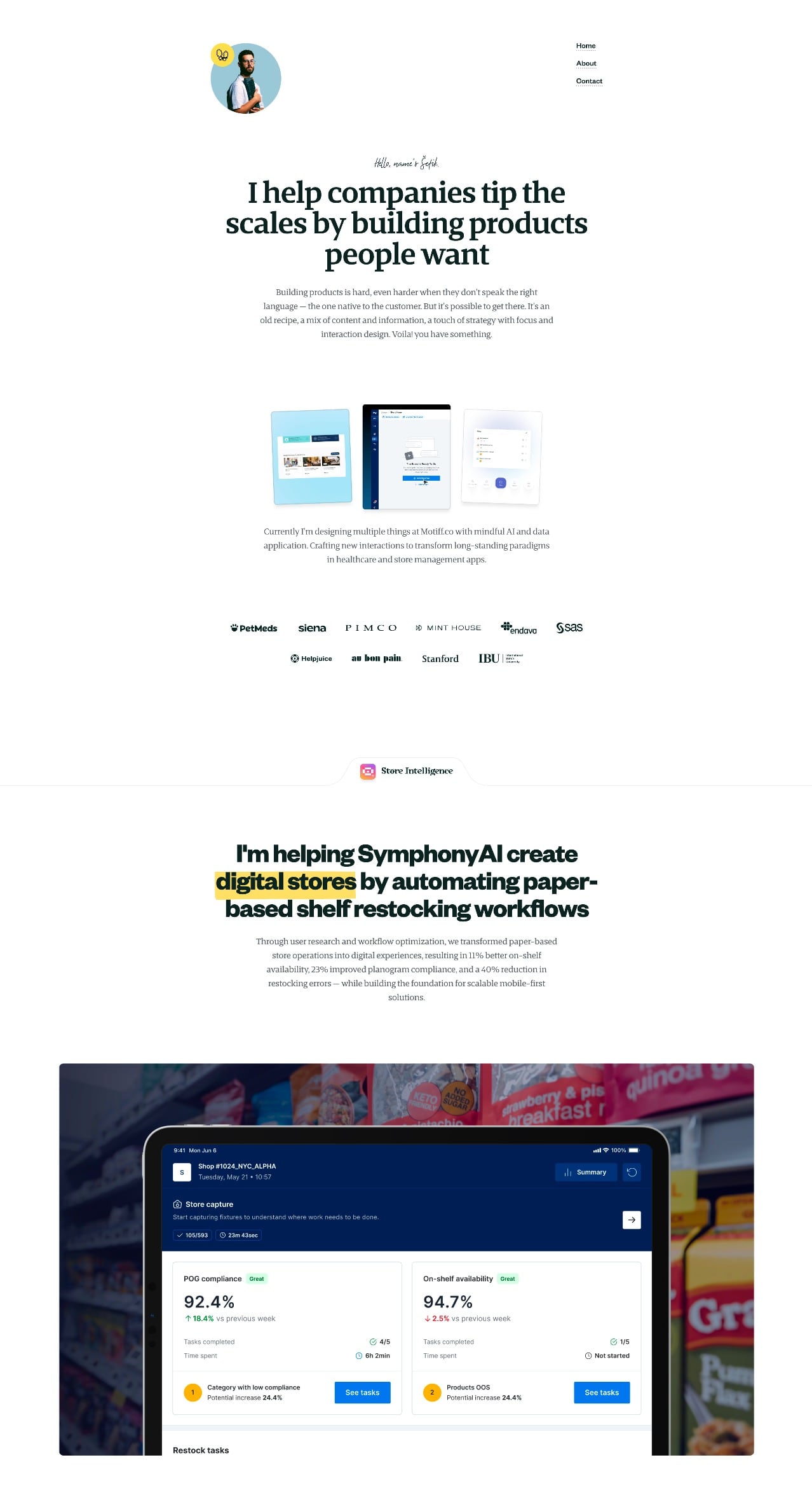 Sefik Mujkic portfolio screenshot