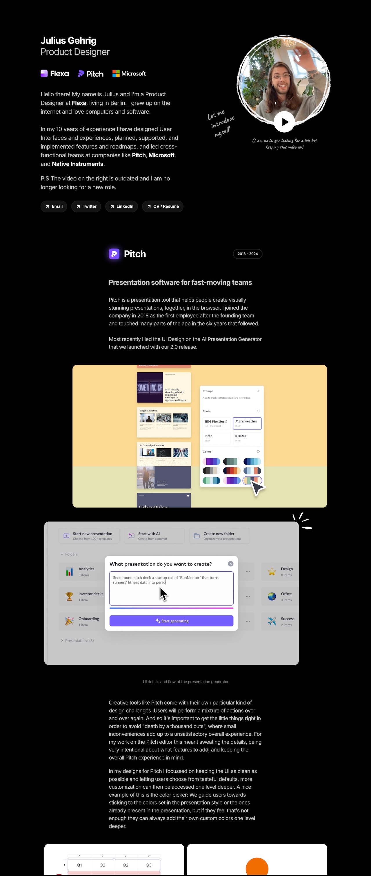 Julius Gehrig portfolio screenshot