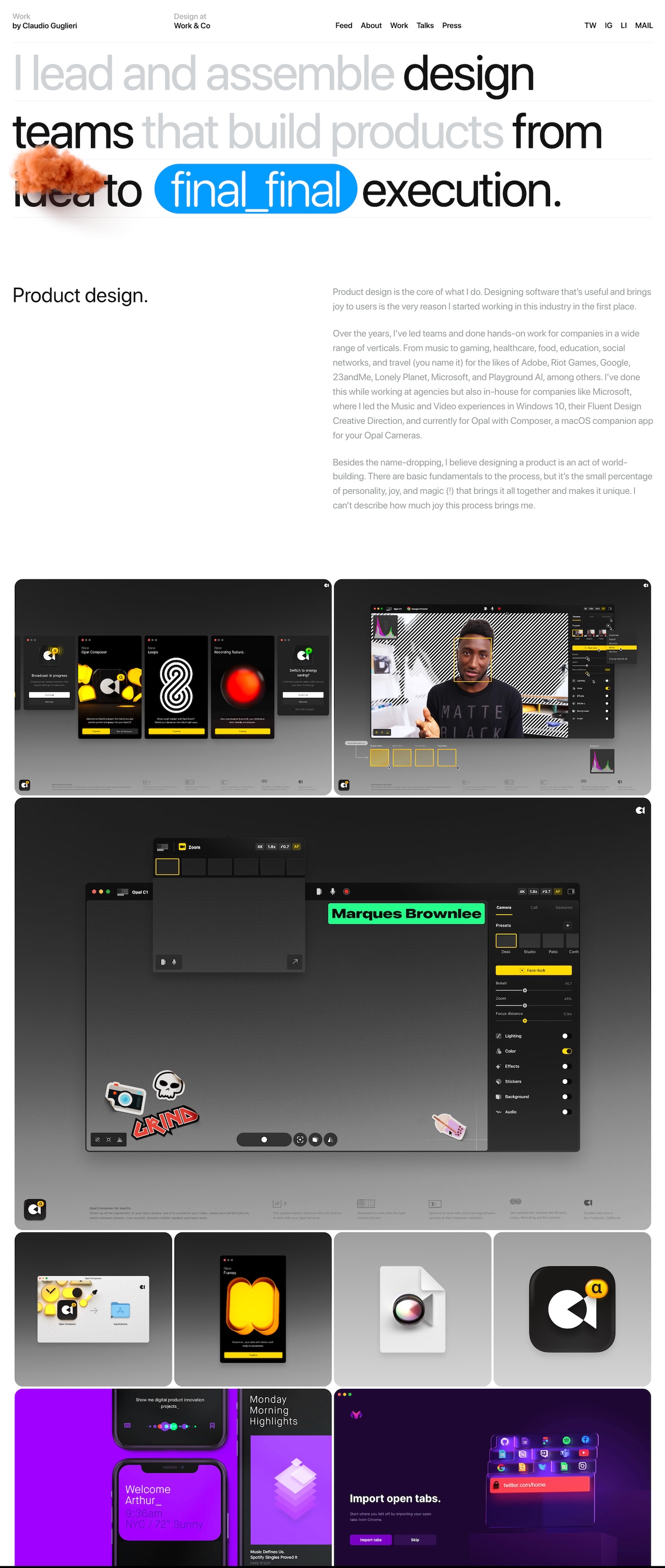 Claudio Guglieri portfolio screenshot