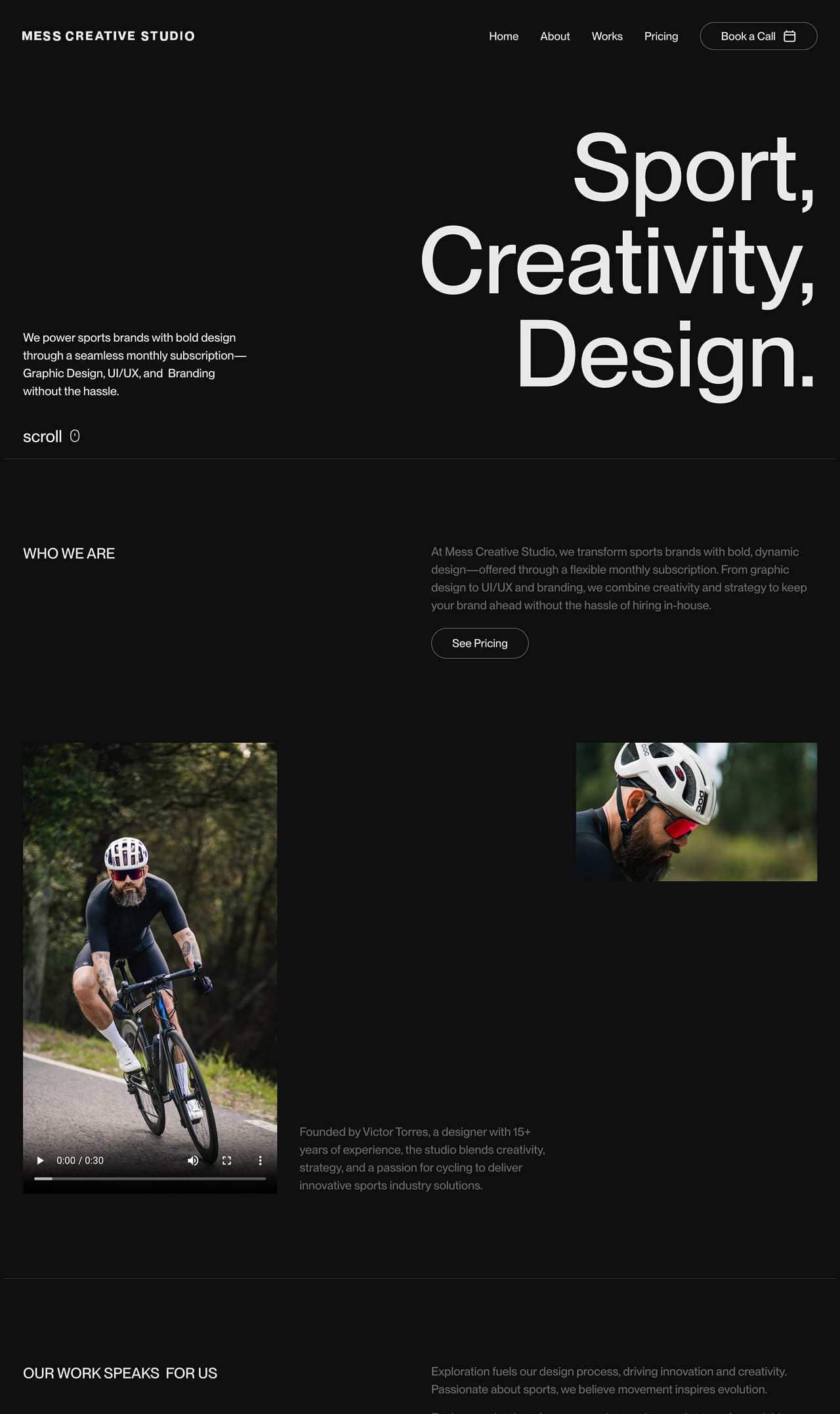 Mess Creative Studio portfolio screenshot