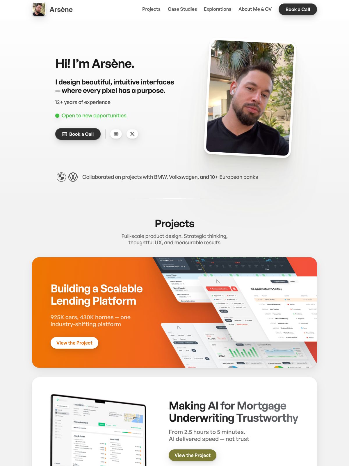 Arsène portfolio screenshot
