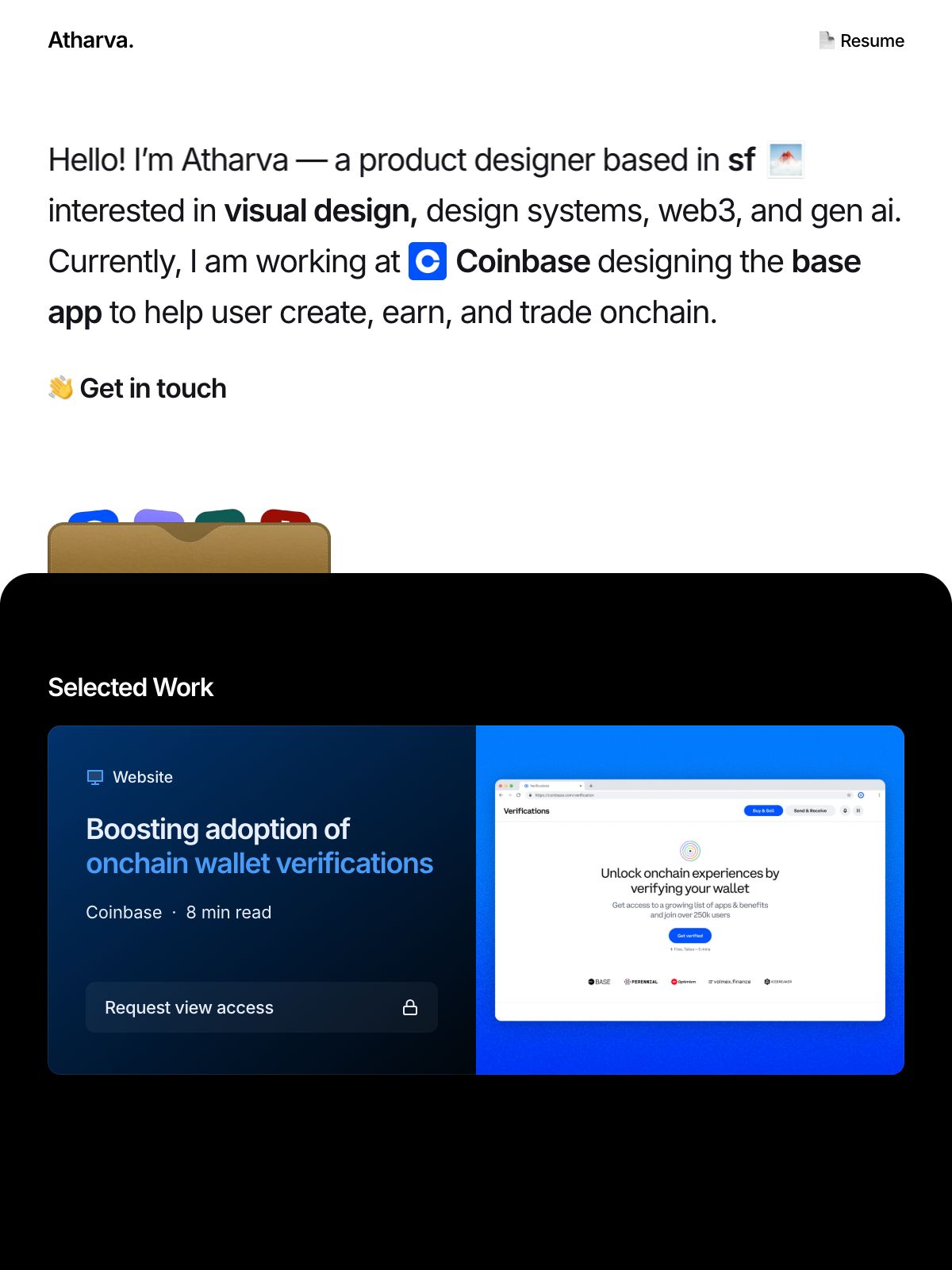 Atharva portfolio screenshot