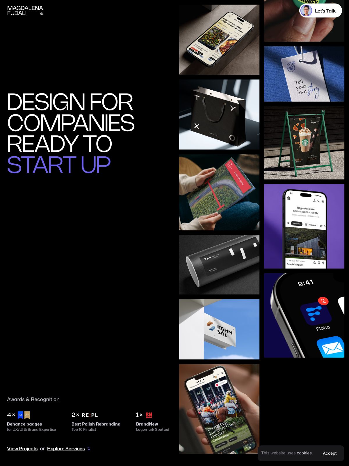 Fudali Studio portfolio screenshot