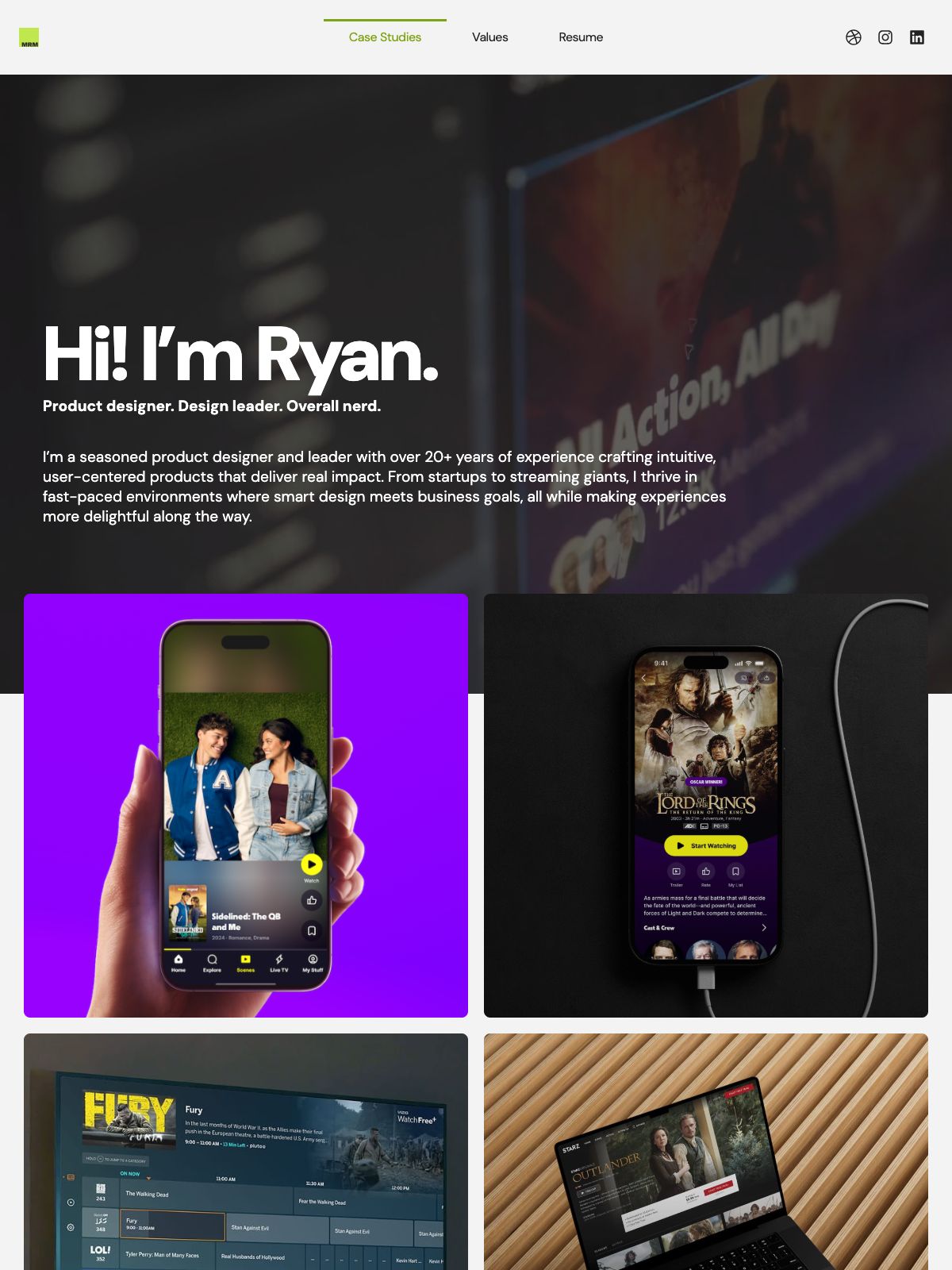 Ryan McCarthy portfolio screenshot