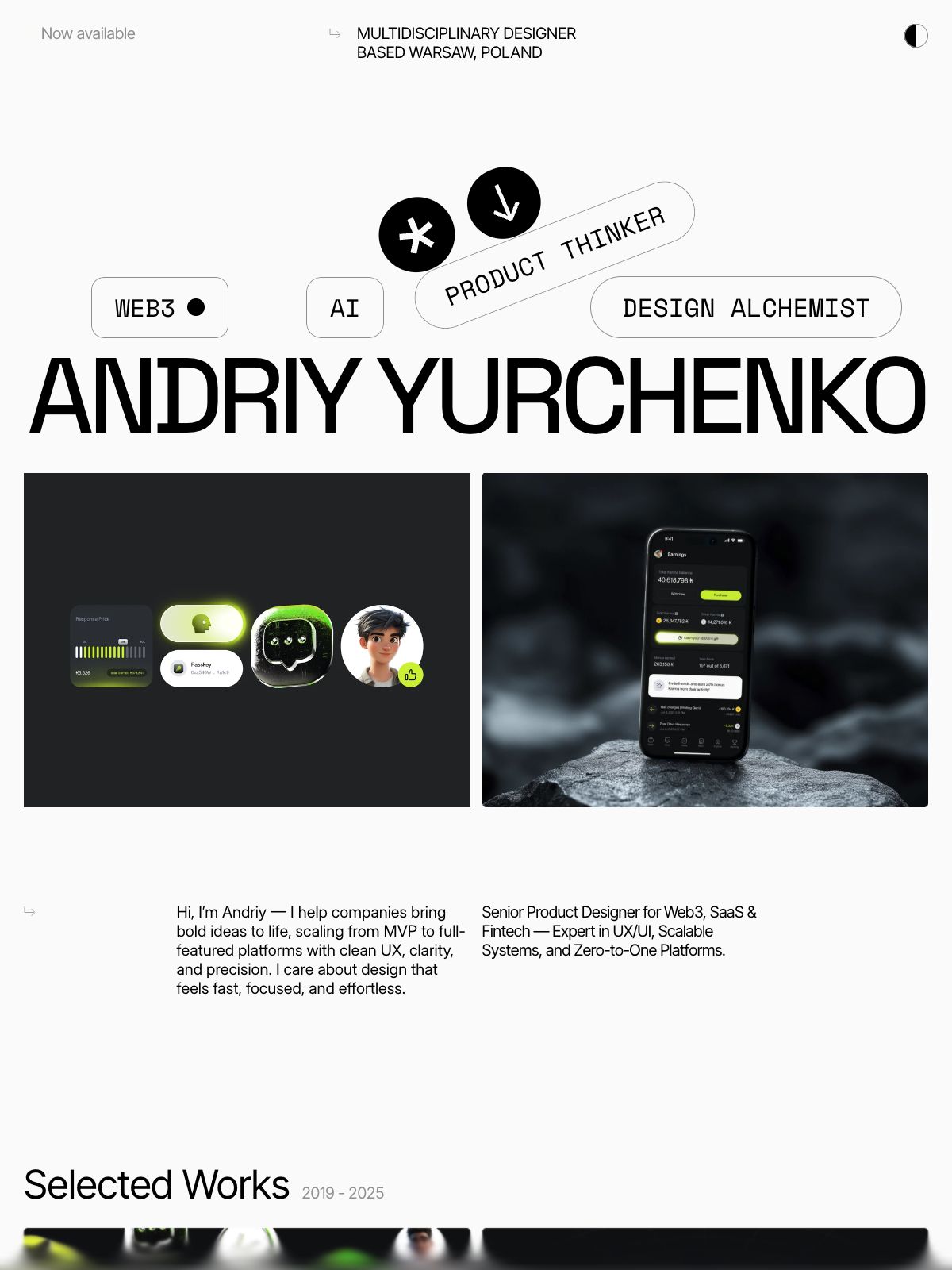 Andriy Yurchenko portfolio screenshot
