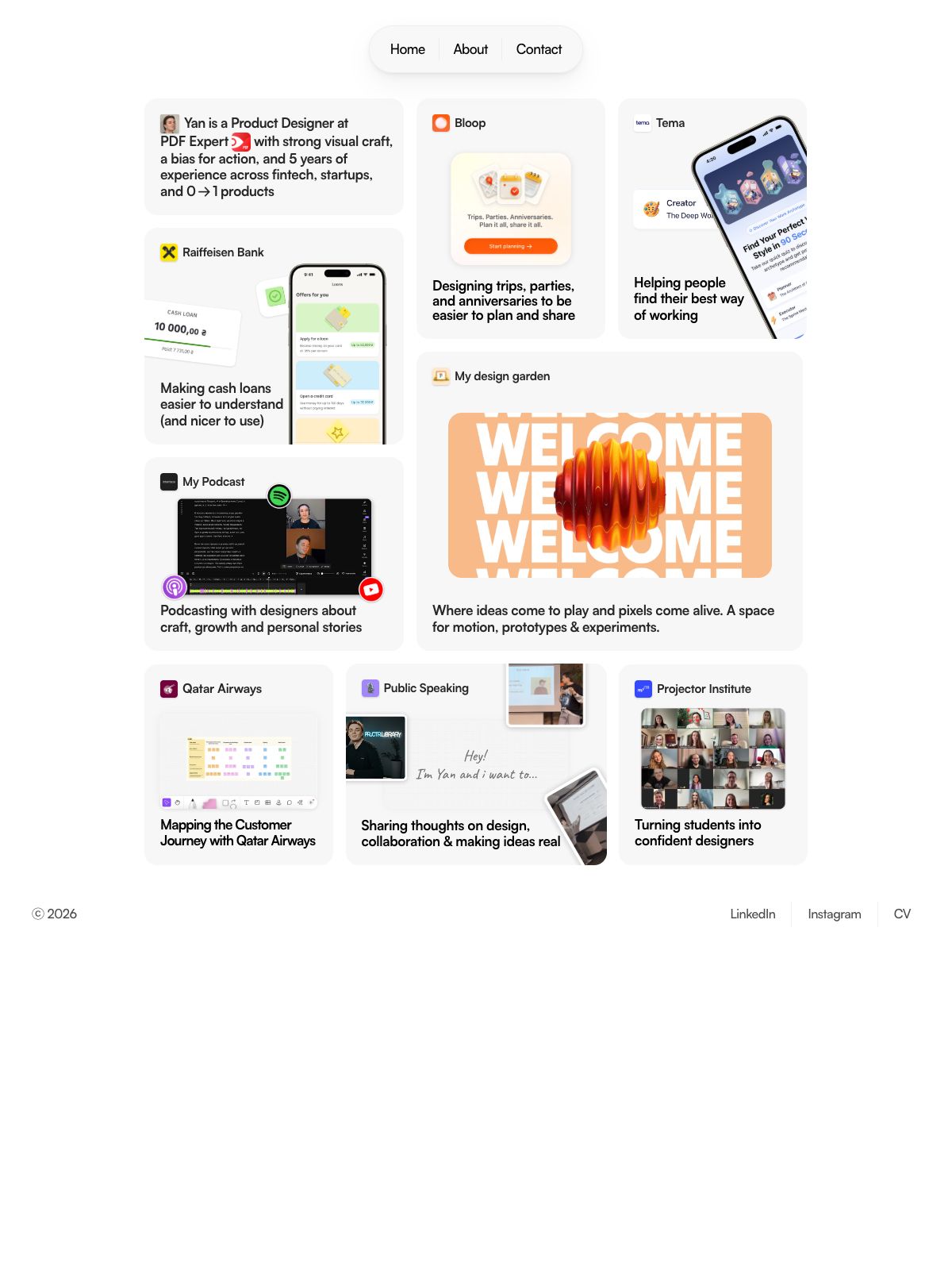 Yan Hladchenko portfolio screenshot