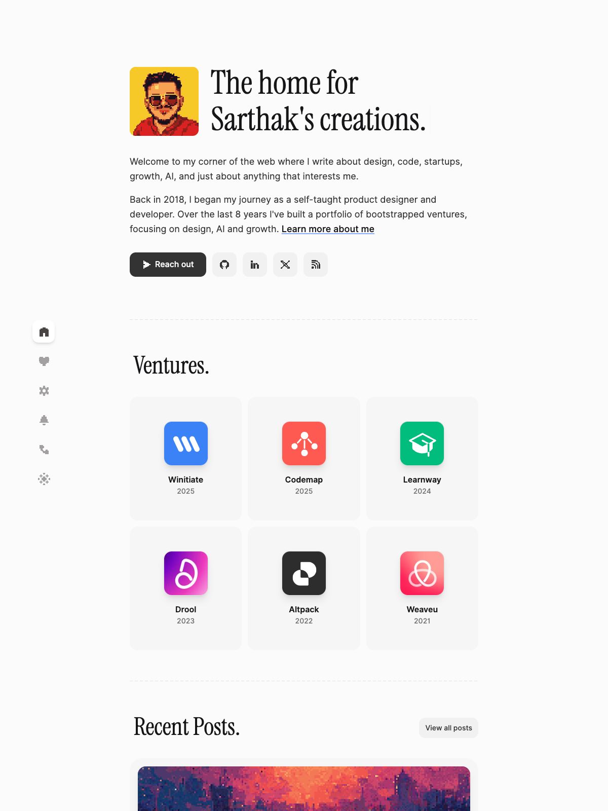 Sarthak Mishra portfolio screenshot