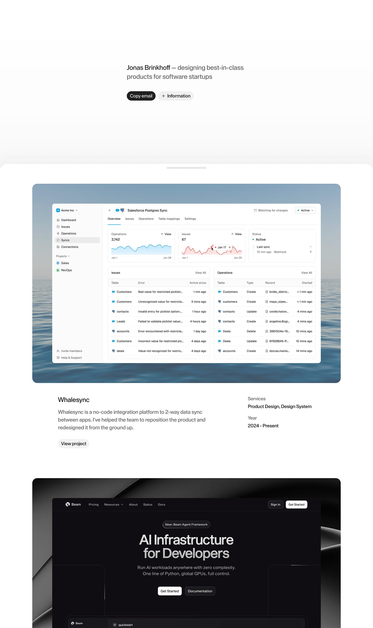 Jonas Brinkhoff portfolio screenshot