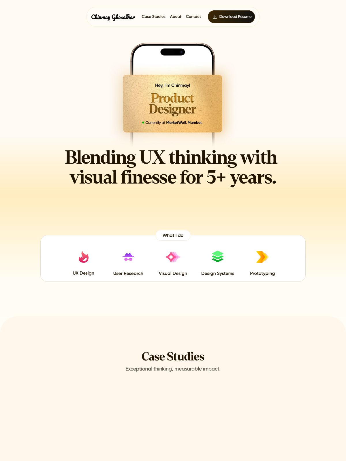 Chinmay Ghosalkar portfolio screenshot