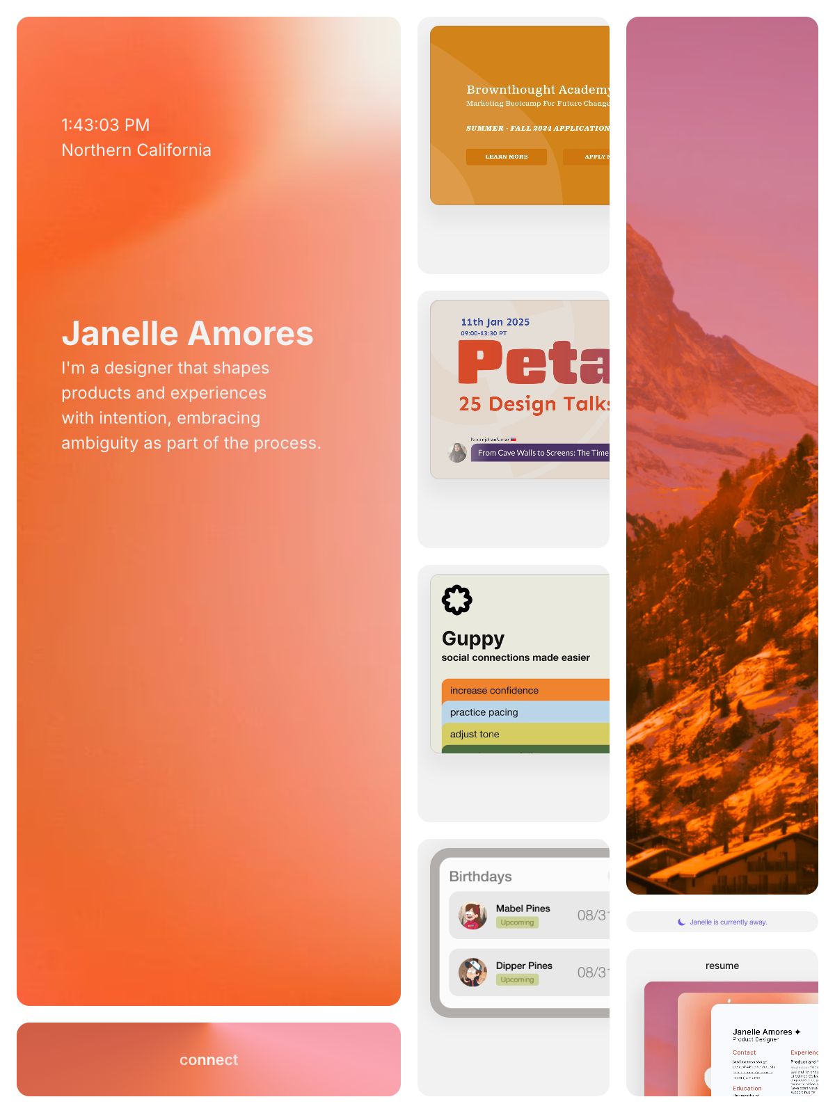 Janelle Amores portfolio screenshot