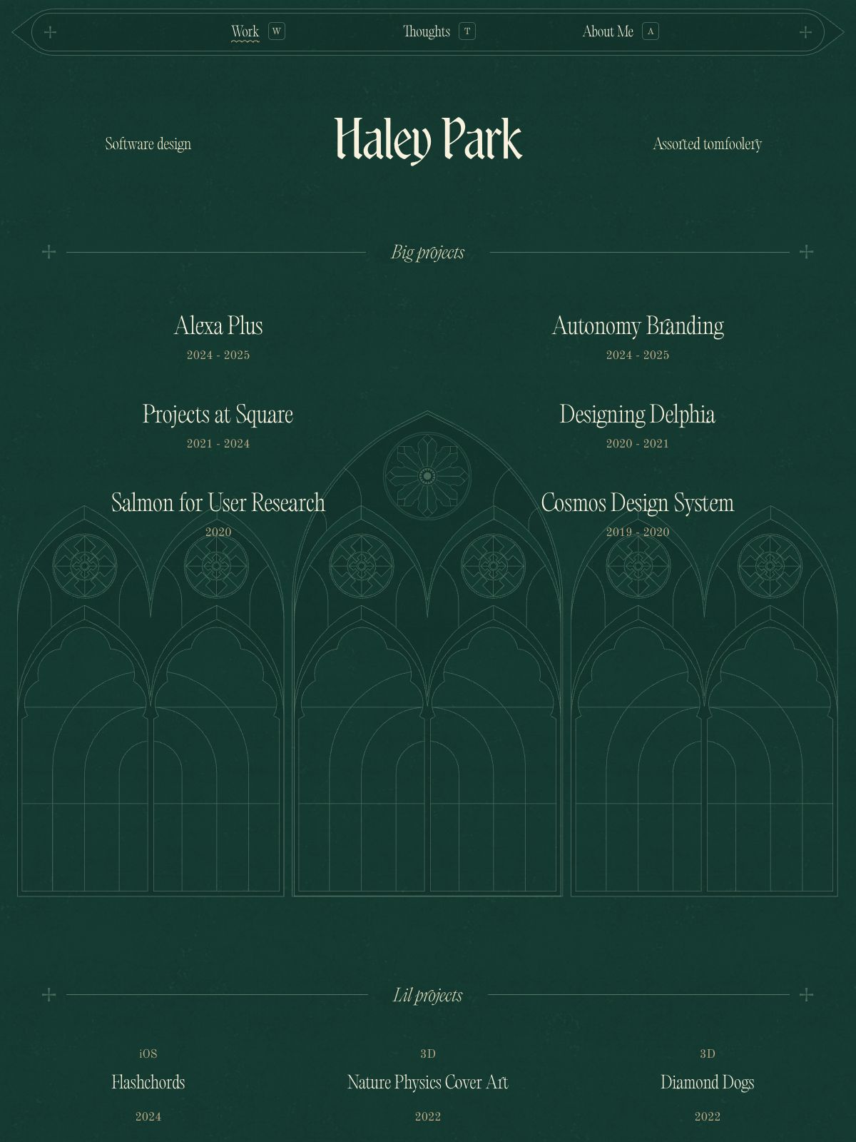 Haley Park portfolio screenshot