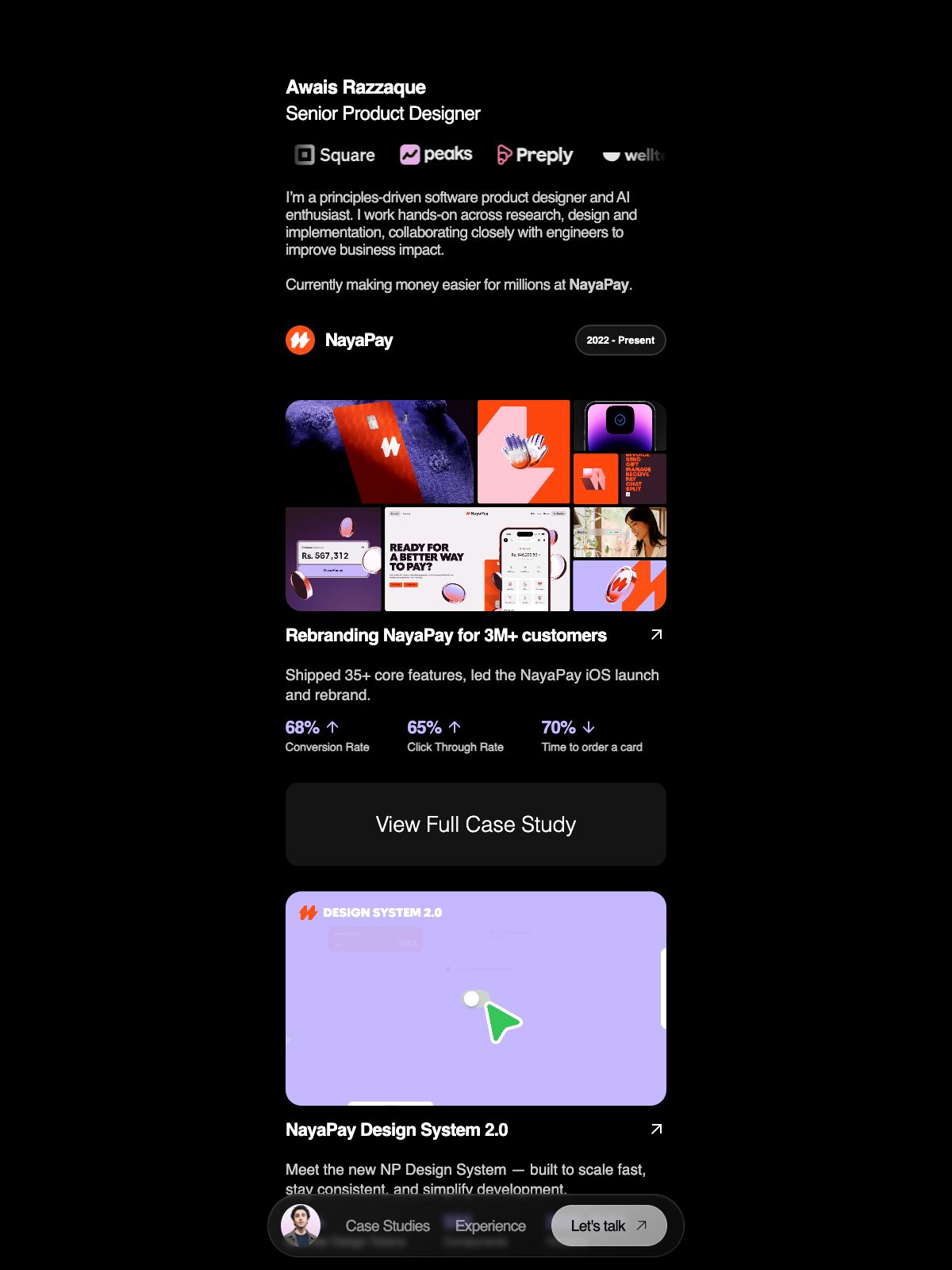 Awais Razzaque portfolio screenshot