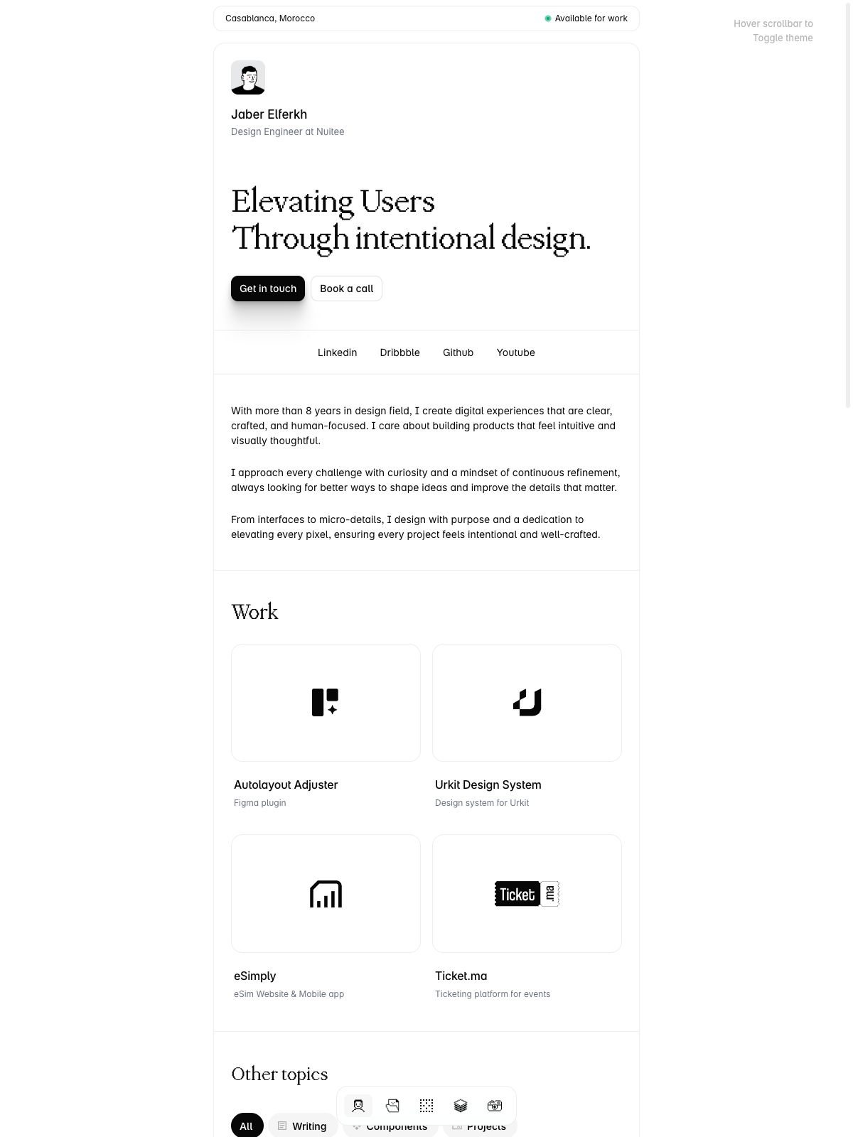 Jaber Elferkh portfolio screenshot