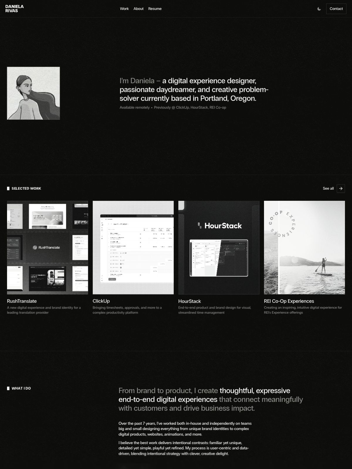 Daniela Rivas portfolio screenshot
