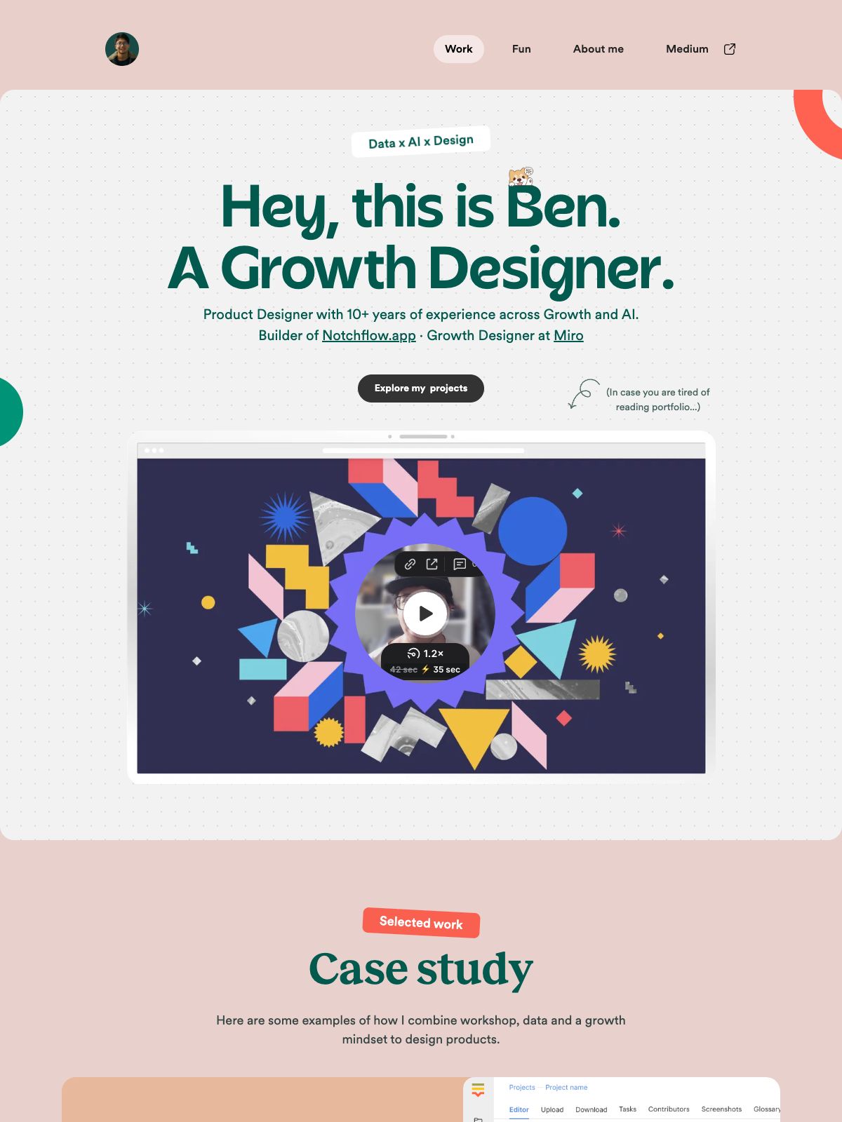 Ben Shih portfolio screenshot