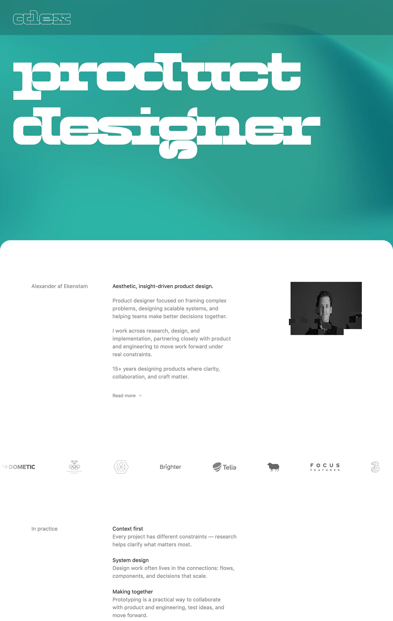 Alexander af Ekenstam portfolio screenshot