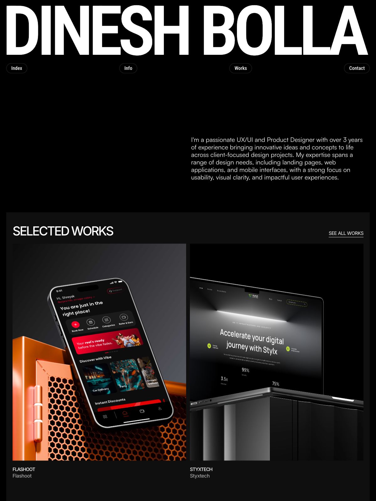 Dinesh Babu Bolla portfolio screenshot