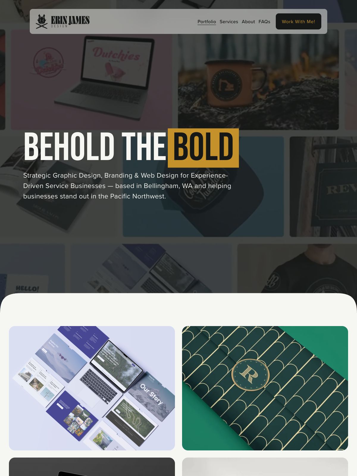 Erin James Design portfolio screenshot