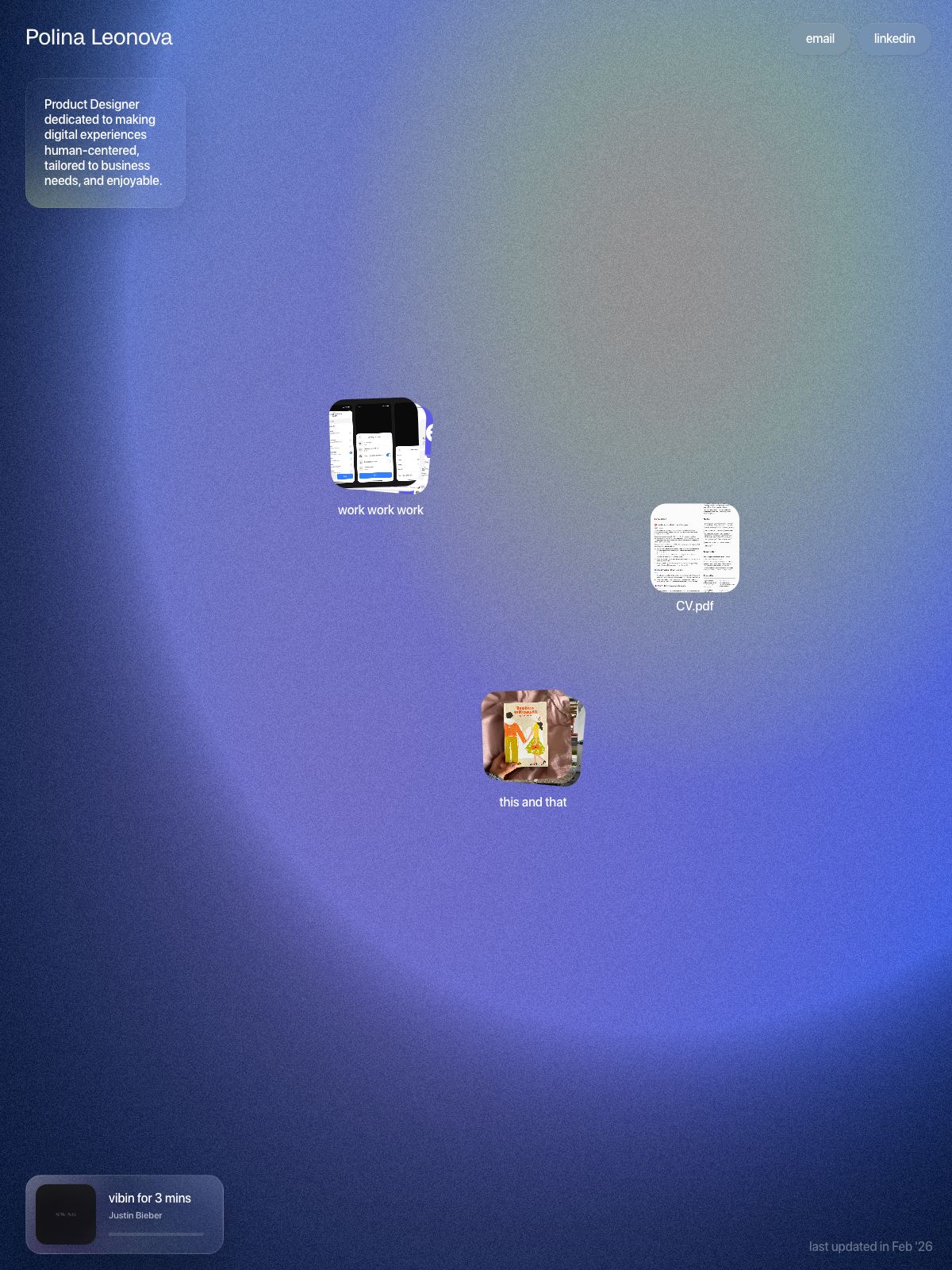 Polina Leonova portfolio screenshot