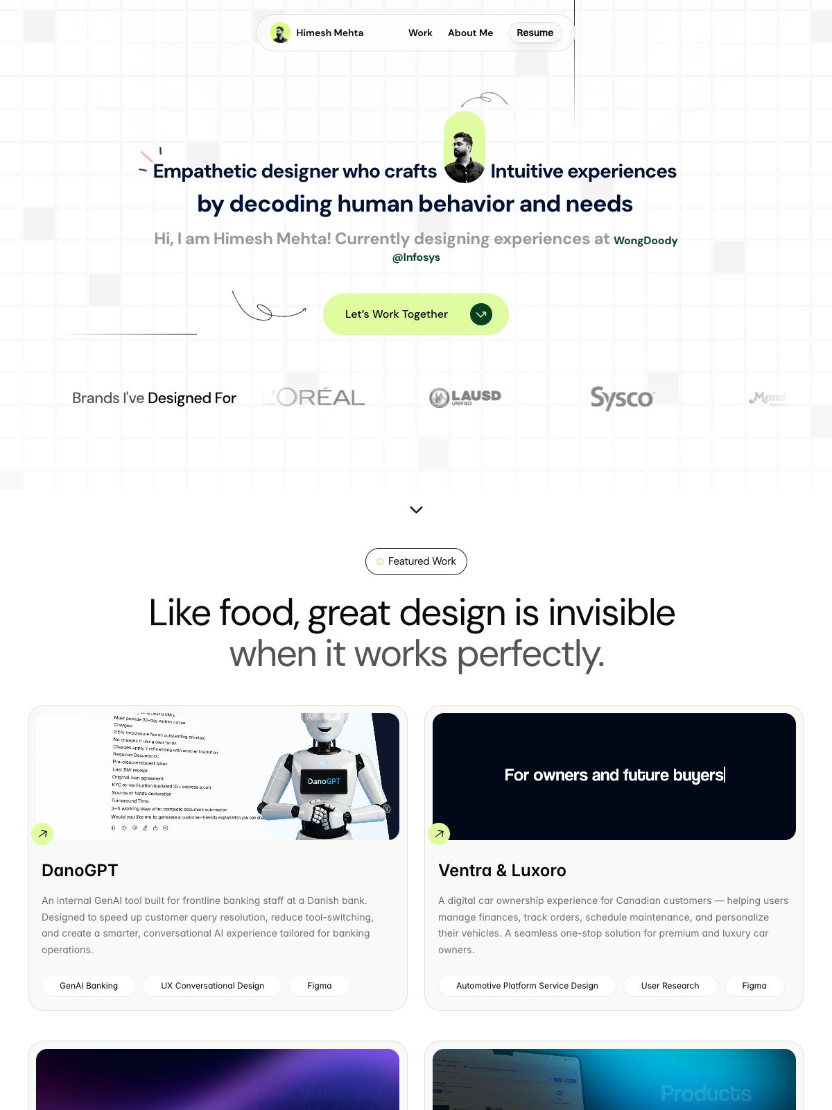 Himesh Mehta portfolio screenshot
