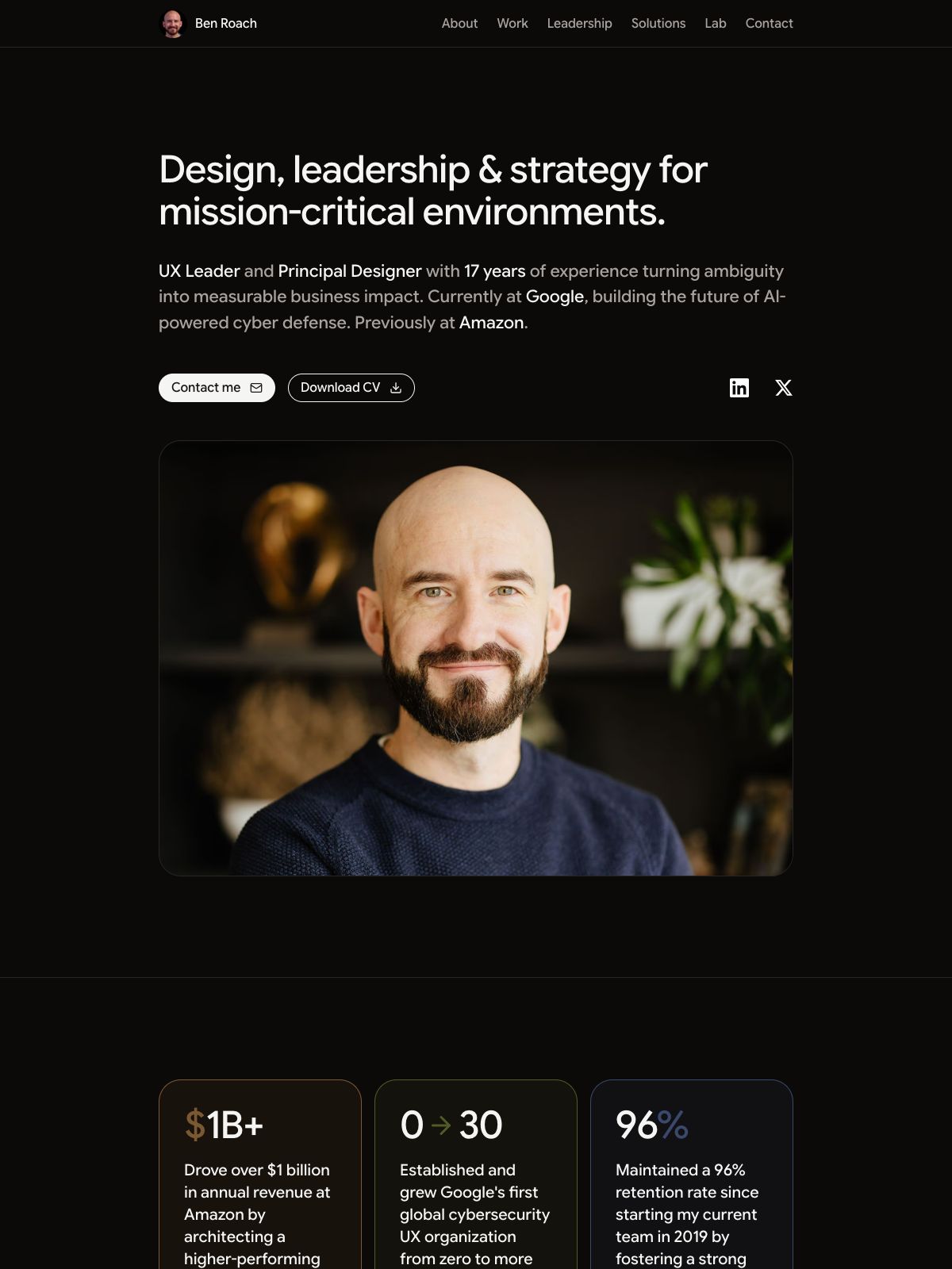 Ben Roach portfolio screenshot