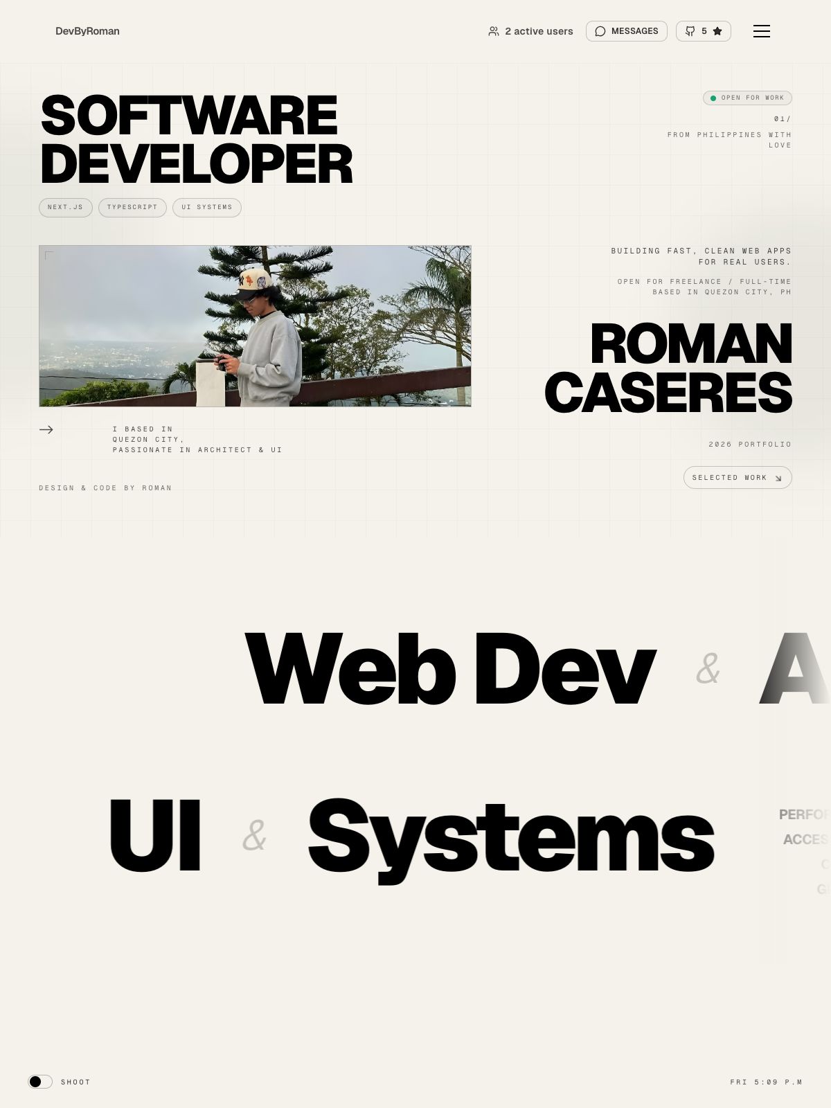 Roman Caseres portfolio screenshot