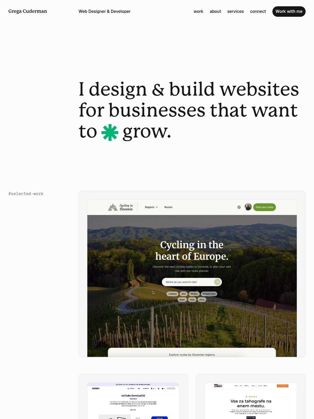 Grega Cuderman portfolio screenshot