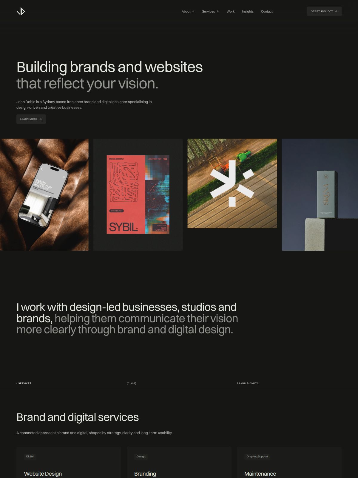 John Dobie portfolio screenshot