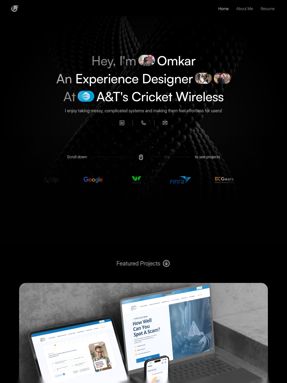 Omkar Talwalkar portfolio screenshot