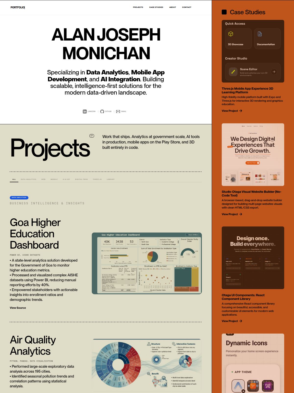 Alan Joseph Monichan software developer portfolio - creative portfolio