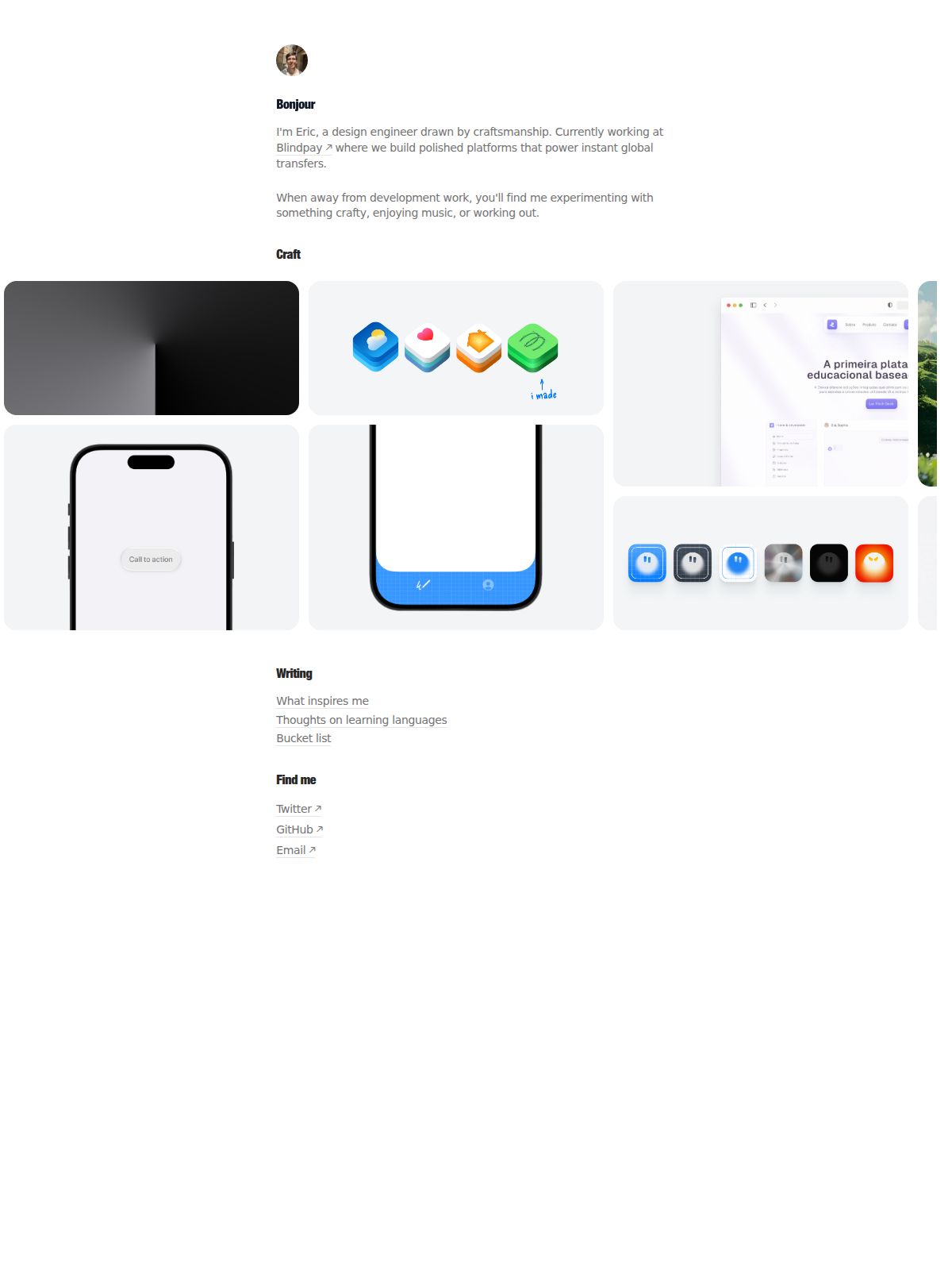 Eric Viana portfolio screenshot