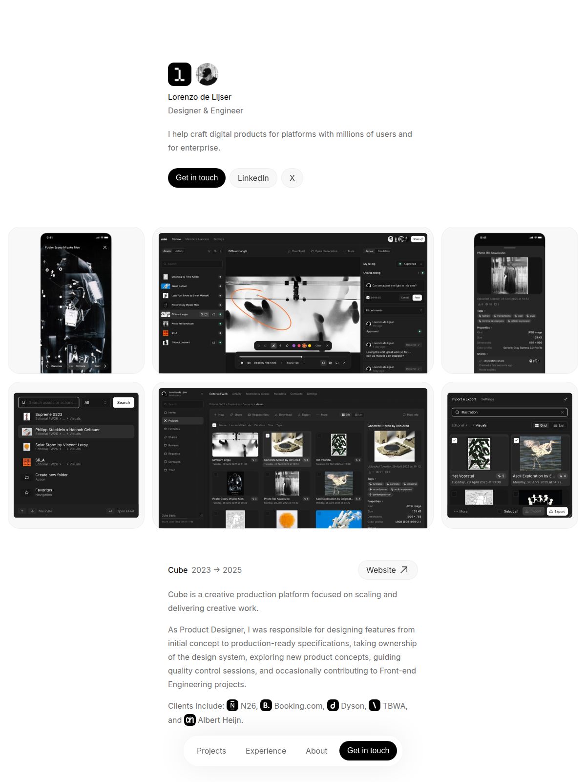 Lorenzo de Lijser portfolio screenshot