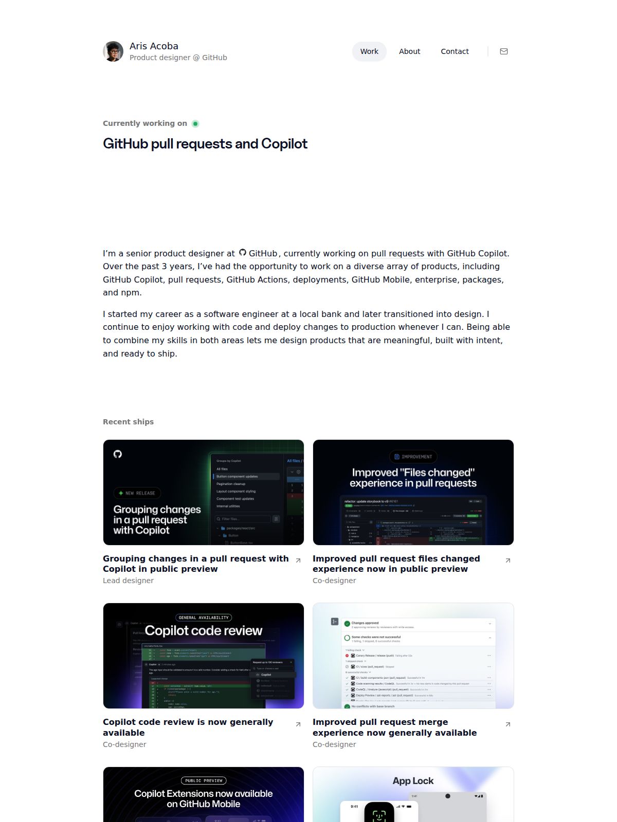 Aris Acoba ux & product designer portfolio - creative portfolio