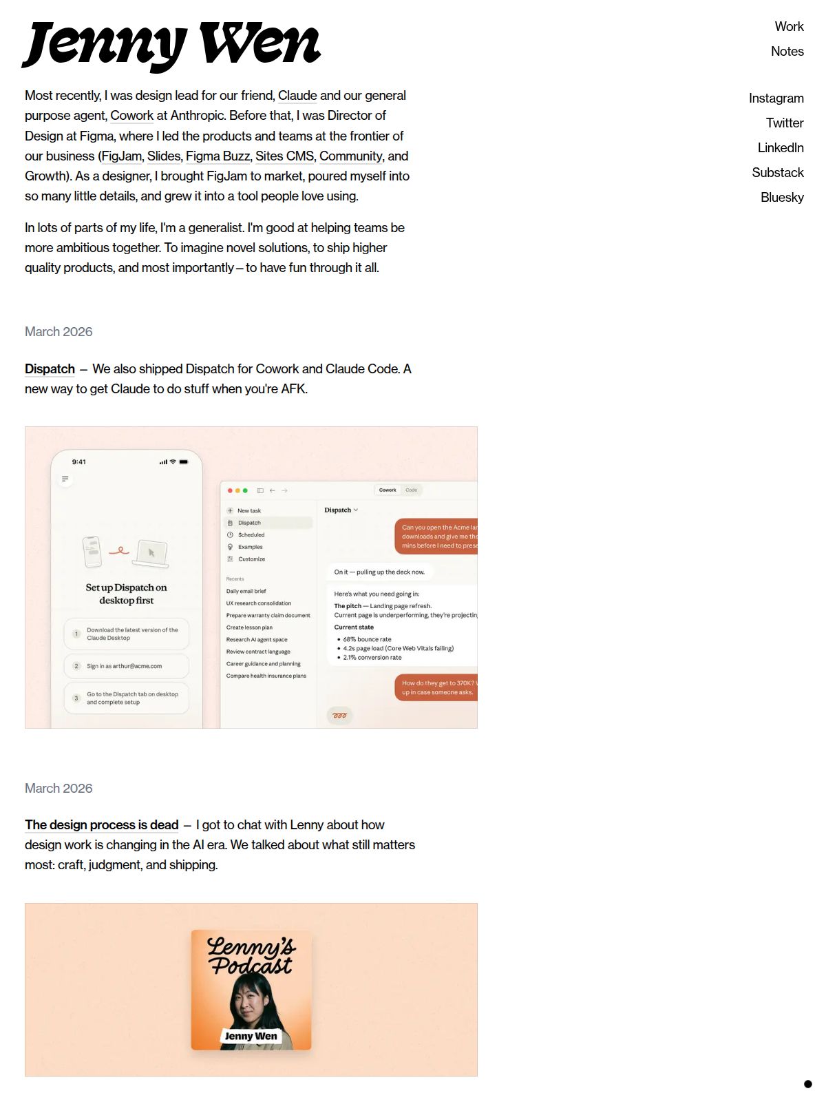 Jenny Wen portfolio screenshot