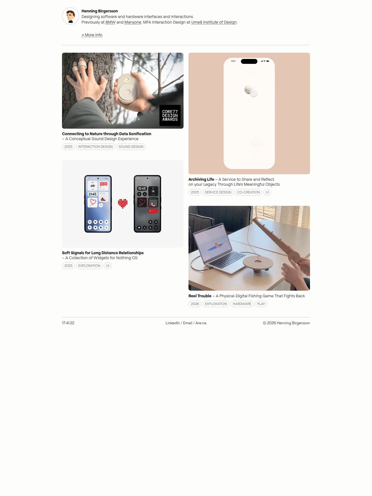 Henning Birgersson portfolio screenshot