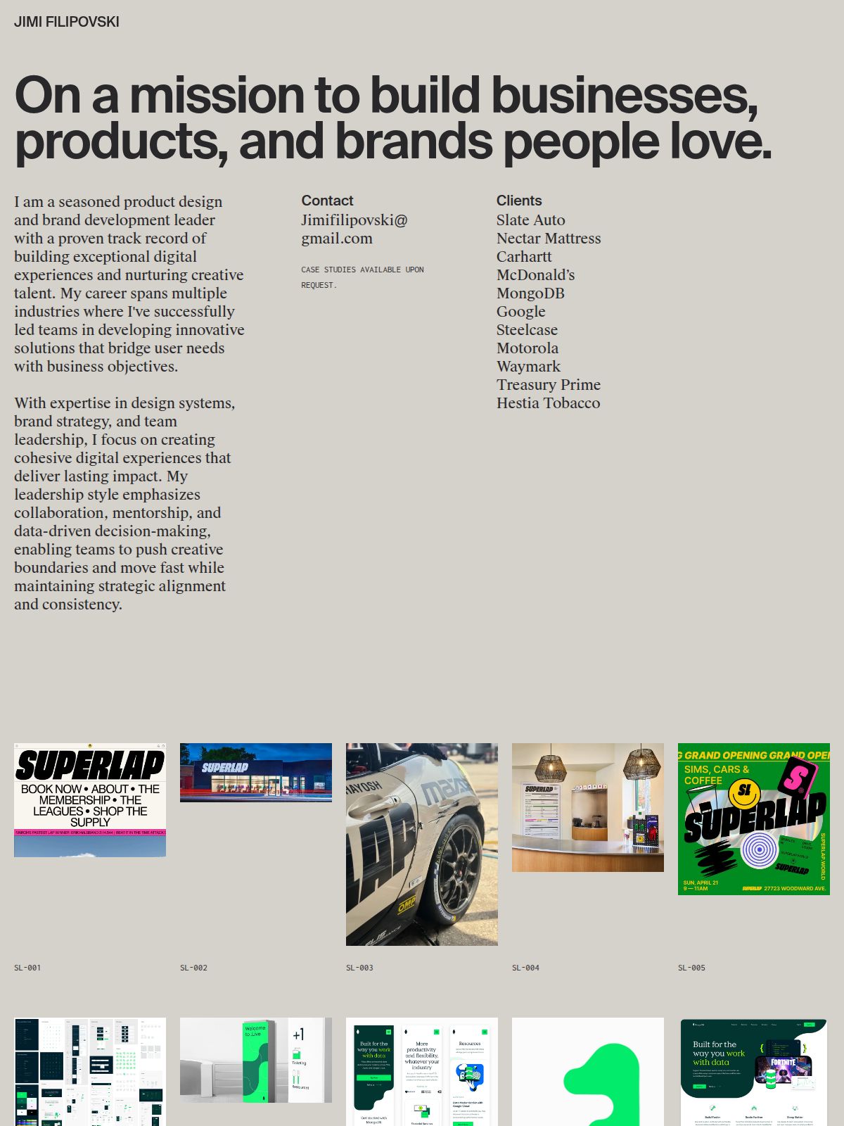 Jimi Filipovski portfolio screenshot